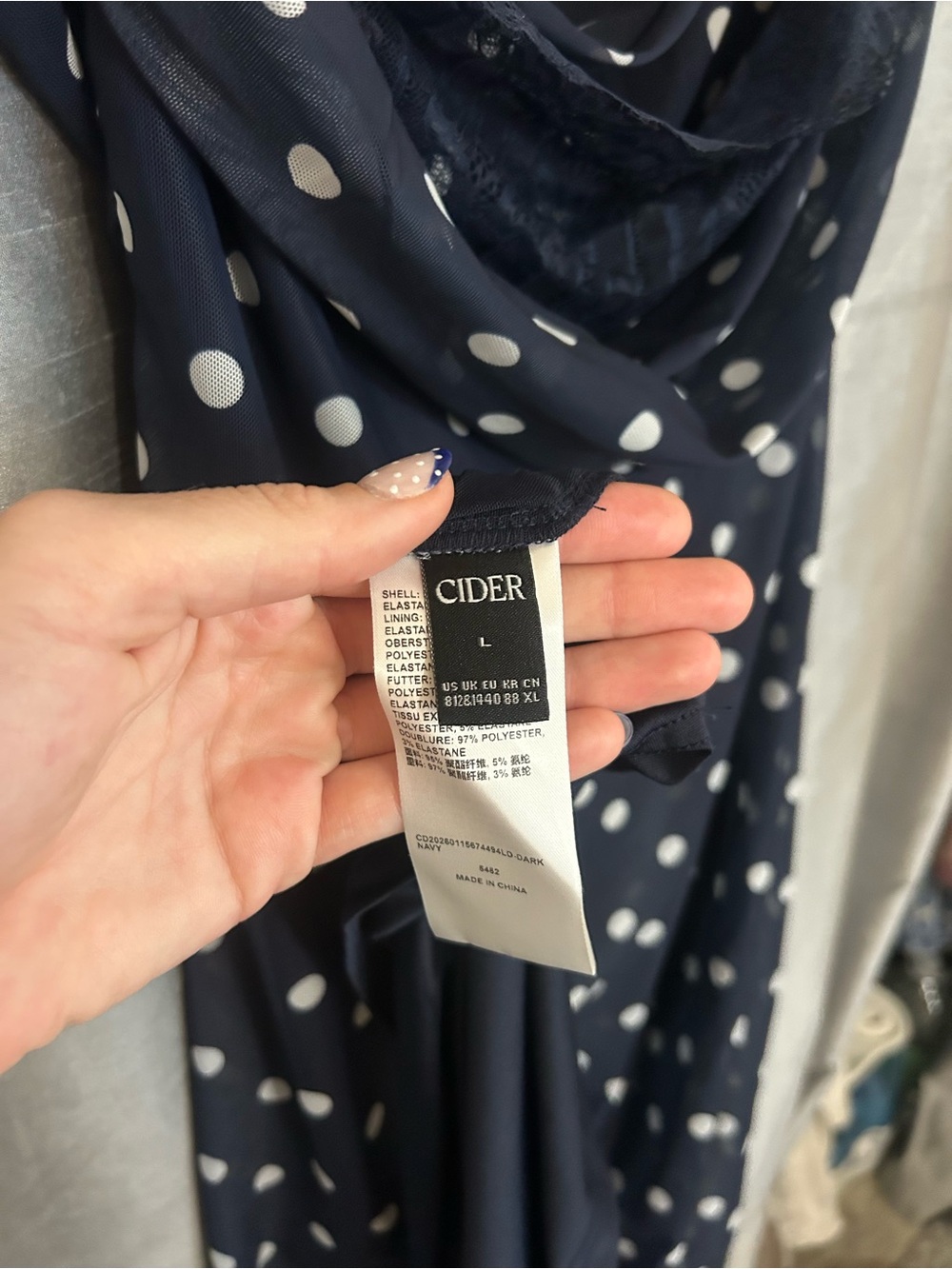 Cider Navy Polka Dot Maxi Dress - Picture 5 of 5